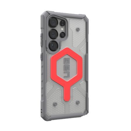 Citas preces UAG UAG Pathfinder Clear Magnet Bundle Magnetic Case and Wrist Strap for Samsung Galaxy S25 Ultra 5G - Gray/Red
