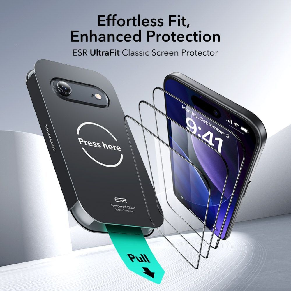 Citas preces ESR ESR UltraFit Tempered Glass 2-pack for iPhone 17 Air - transparent