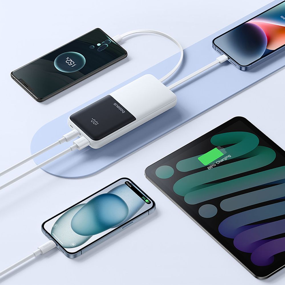 Citas preces Baseus Dudao K15MAX 30000mAh PD 22.5W Powerbank with Built-in Cables - Black