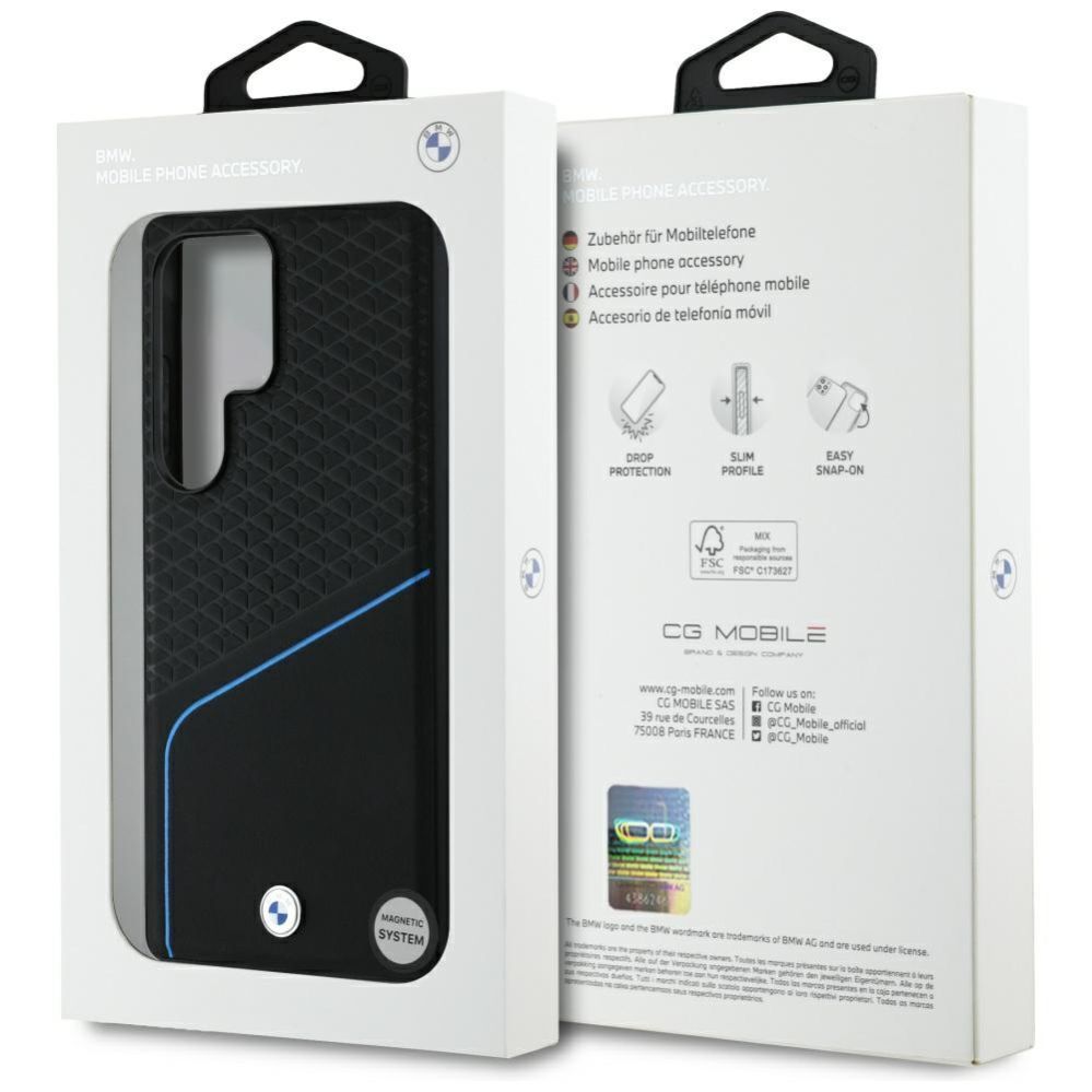 Muud kaubad BMW BMW Leather Textured and Smooth MagSafe case for Samsung Galaxy S25 Ultra - black