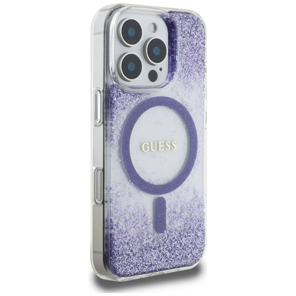 Other goods Guess Guess HC Resin Bottom Glitter MagSafe case for iPhone 16 Pro - purple
