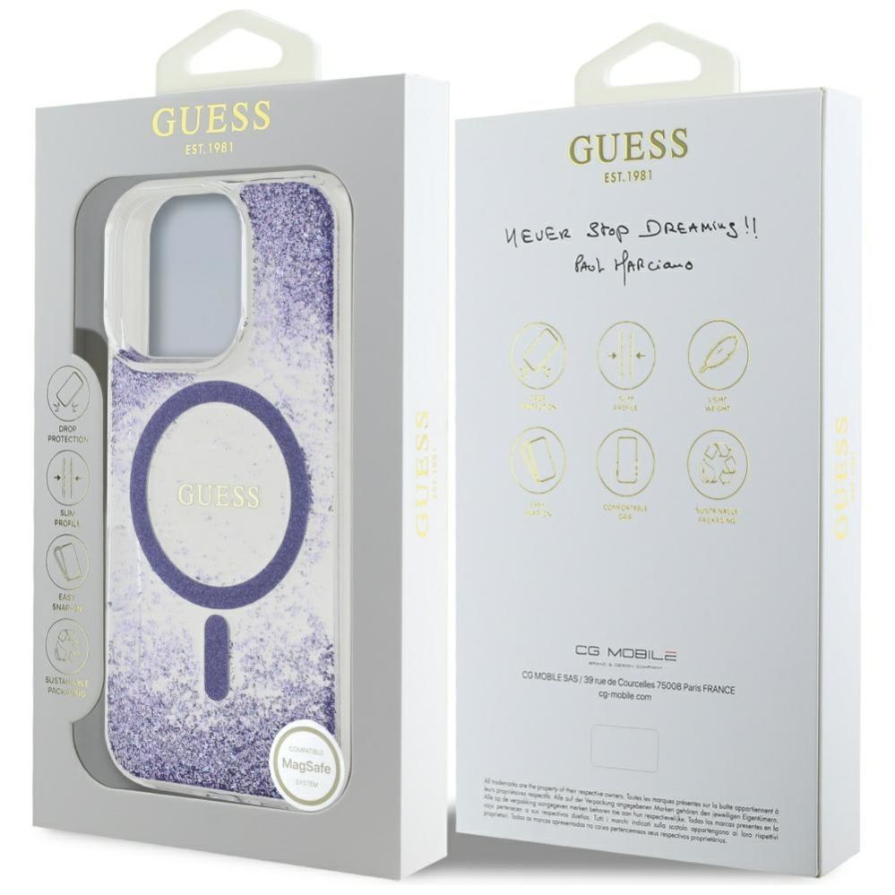 Other goods Guess Guess HC Resin Bottom Glitter MagSafe case for iPhone 16 Pro - purple
