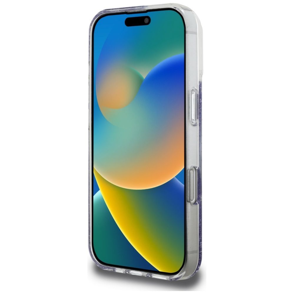 Citas preces Guess Guess HC Resin Bottom Glitter MagSafe case for iPhone 16 Pro Max - purple