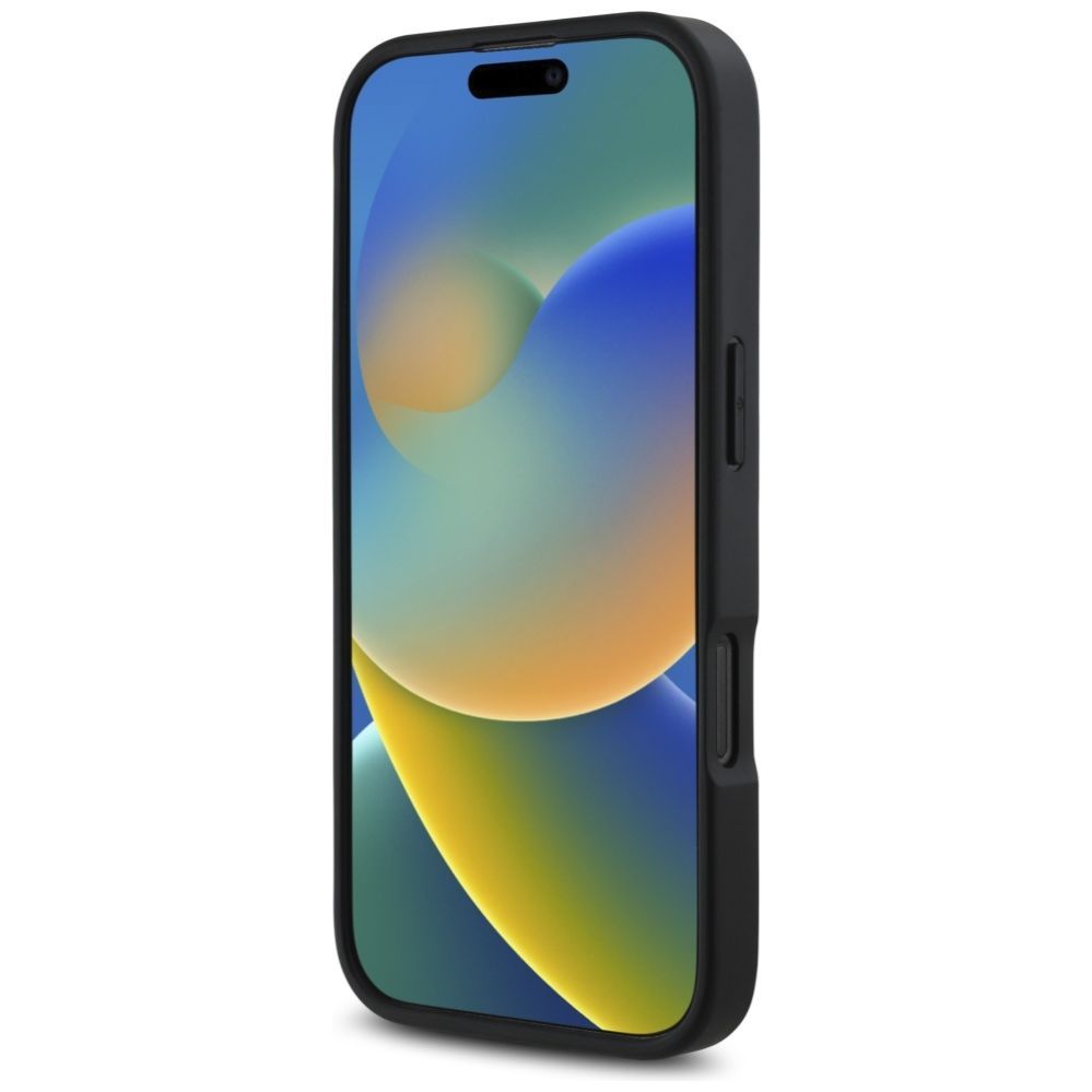 Kitos prekės Karl Lagerfeld Karl Lagerfeld HC Grained PU Cardslot Metal Signature iPhone 16 Pro Max Case - Black