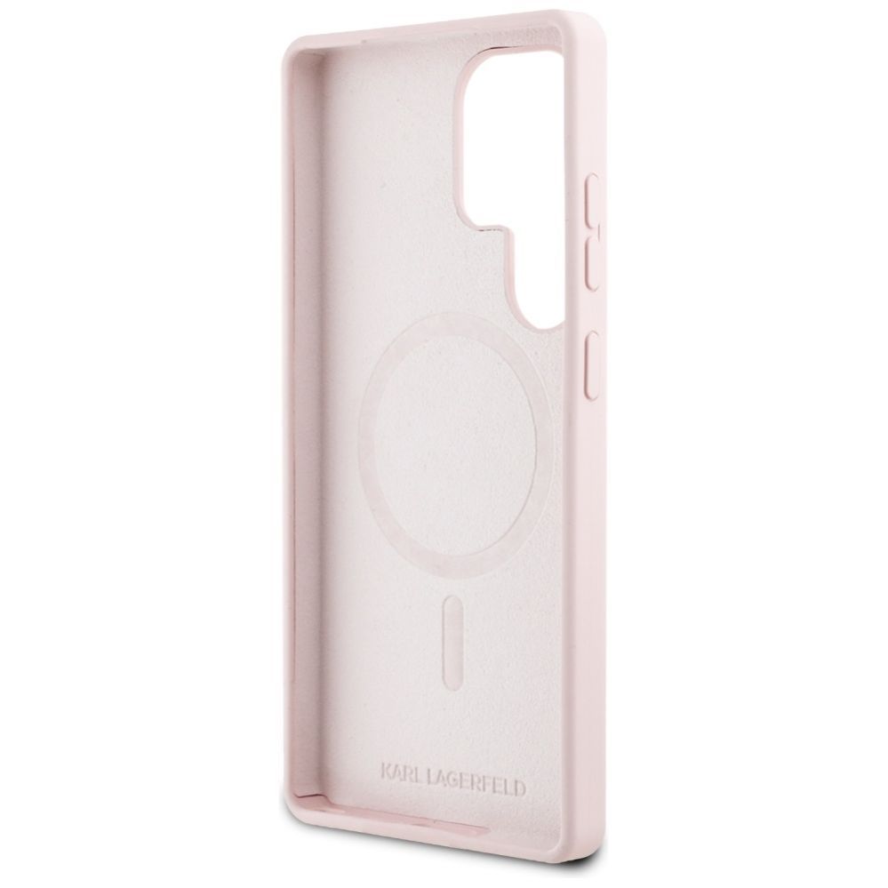 Citas preces Karl Lagerfeld Karl Lagerfeld Silicone Graffiti Ikonik Printed Logo MagSafe Case for Samsung Galaxy S25 Ultra - Pink