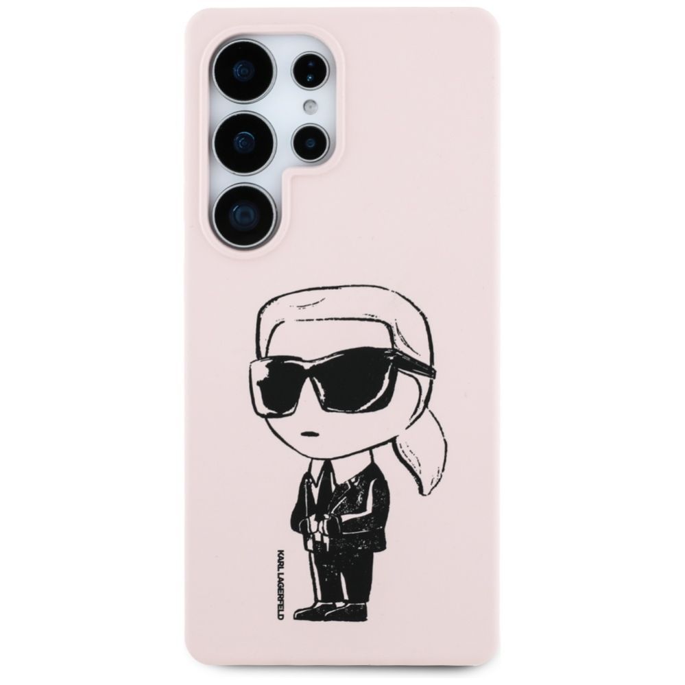 Citas preces Karl Lagerfeld Karl Lagerfeld Silicone Graffiti Ikonik Printed Logo MagSafe Case for Samsung Galaxy S25 Ultra - Pink