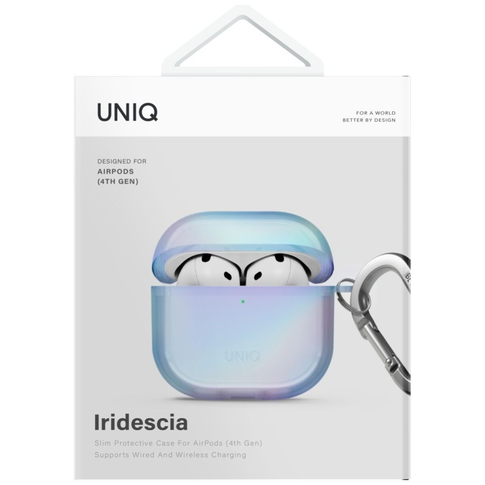 Citas preces UNIQ Uniq Iridescia case for AirPods 4 Hang Case - holo blue