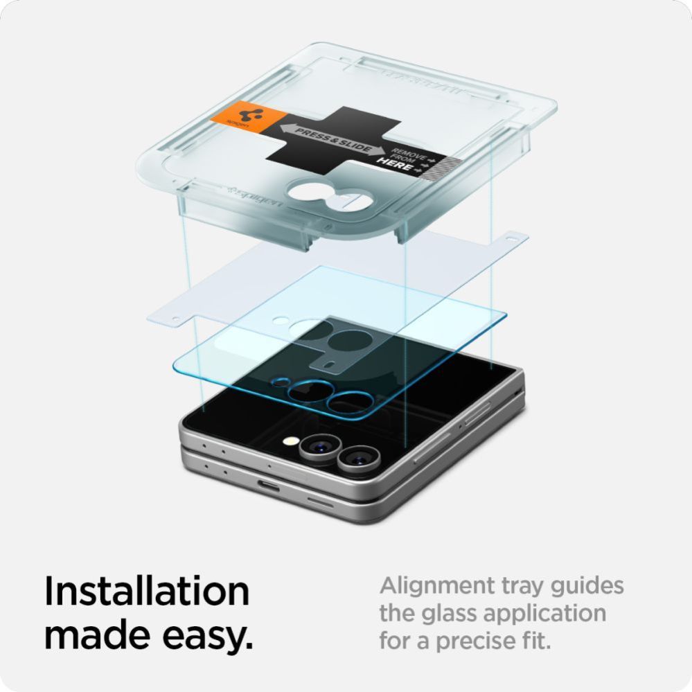 Citas preces Spigen Spigen Glas.TR EZ Fit HD Tempered Glass 2-pack for Samsung Galaxy Z Flip 7 - Transparent