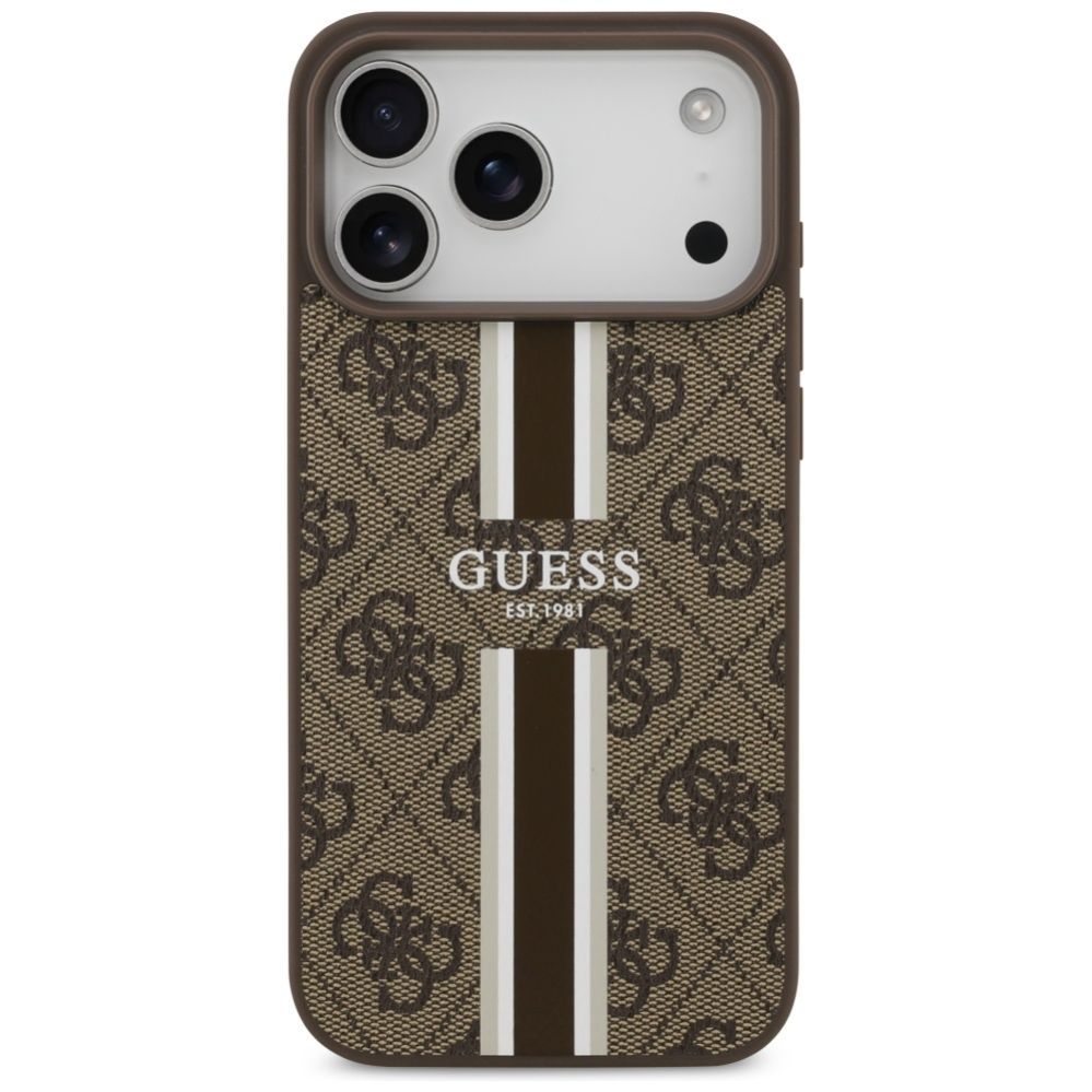 Muud kaubad Guess Guess 4G Printed Stripes MagSafe case for iPhone 17 Pro Max - brown