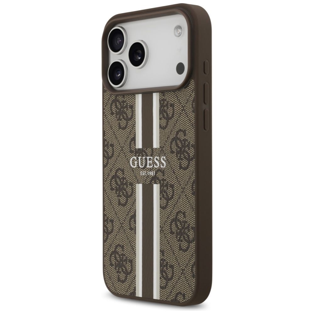 Muud kaubad Guess Guess 4G Printed Stripes MagSafe case for iPhone 17 Pro Max - brown