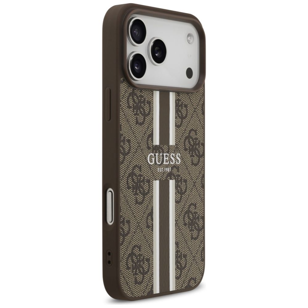 Muud kaubad Guess Guess 4G Printed Stripes MagSafe case for iPhone 17 Pro Max - brown