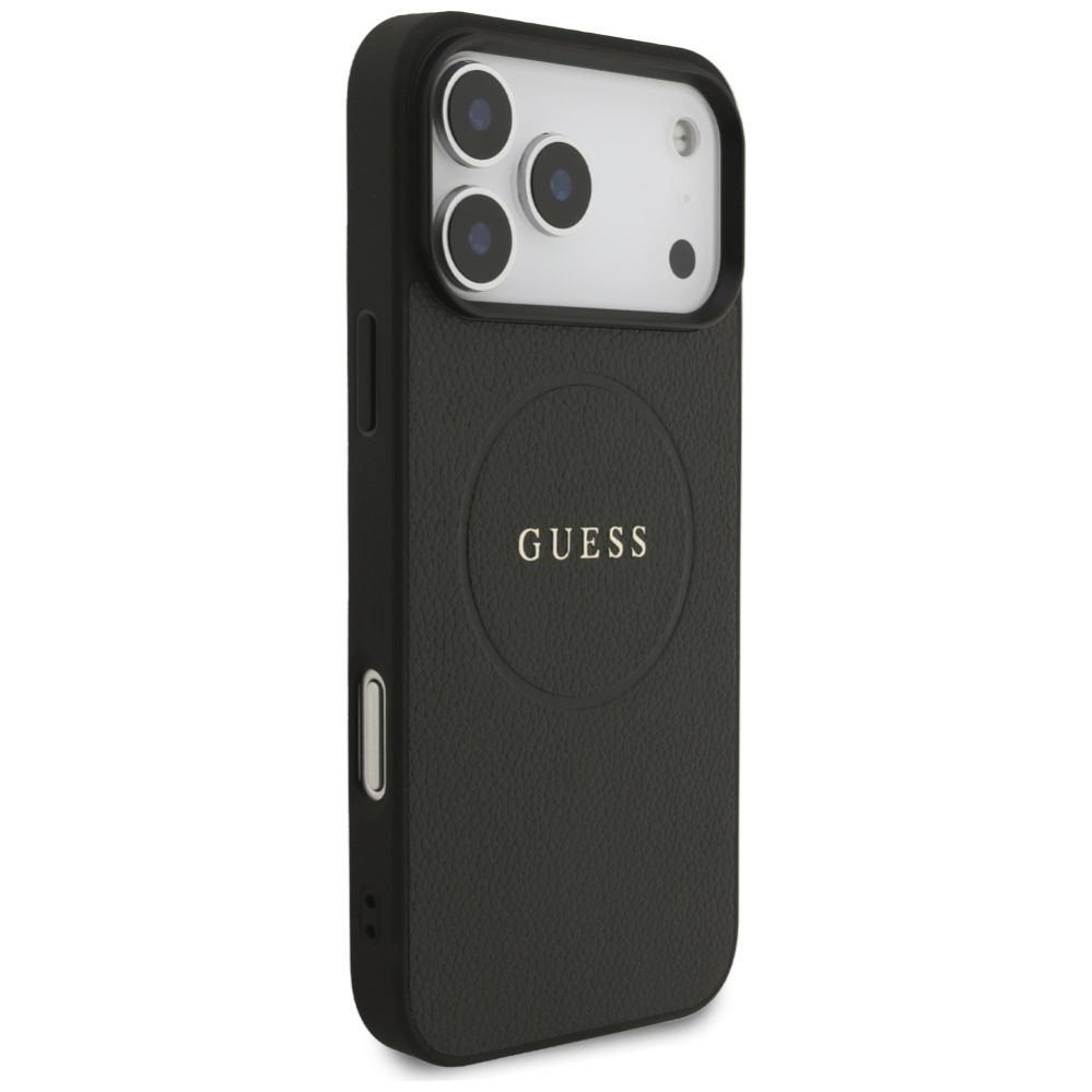 Citas preces Guess Guess Grained Ring MagSafe case for iPhone 17 Pro Max - black