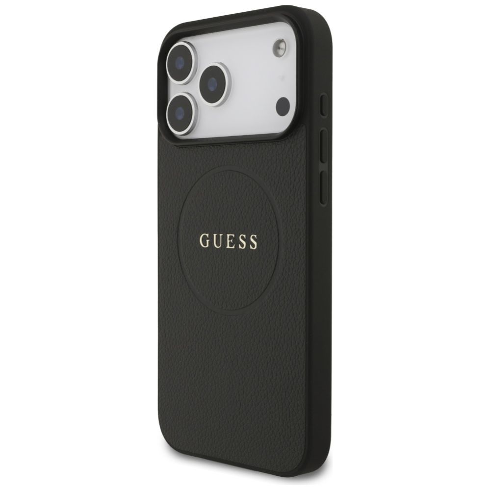 Citas preces Guess Guess Grained Ring MagSafe case for iPhone 17 Pro Max - black
