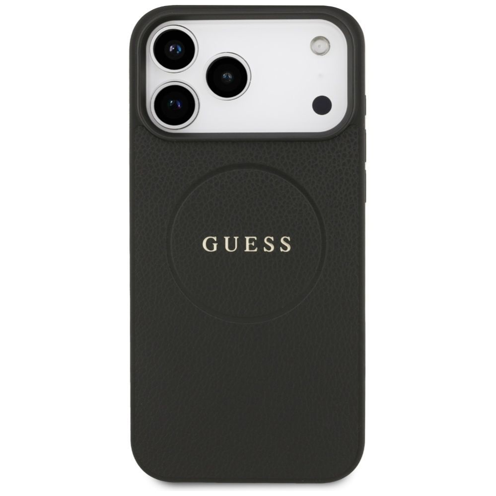 Citas preces Guess Guess Grained Ring MagSafe case for iPhone 17 Pro Max - black