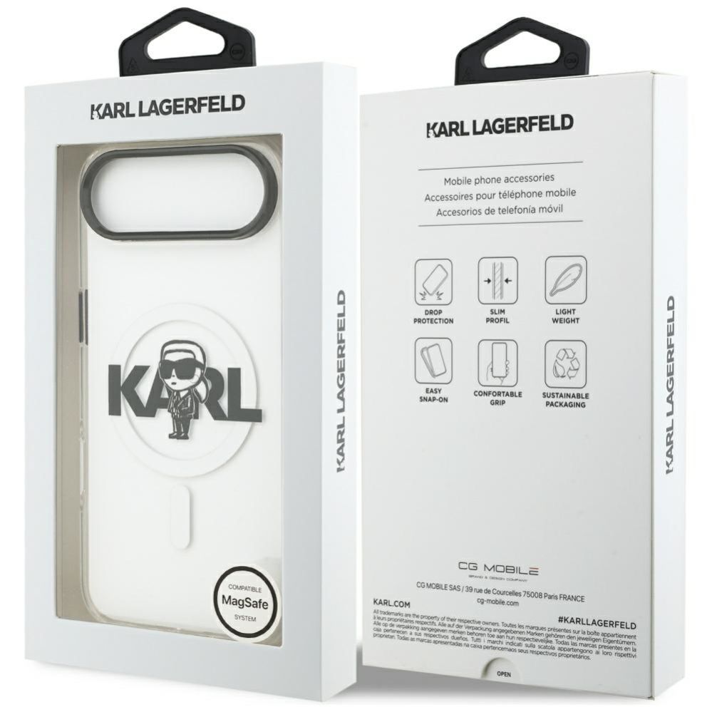 Citas preces Karl Lagerfeld Karl Lagerfeld IML Karl Sketch Logo MagSafe Case for iPhone 17 Air - Transparent