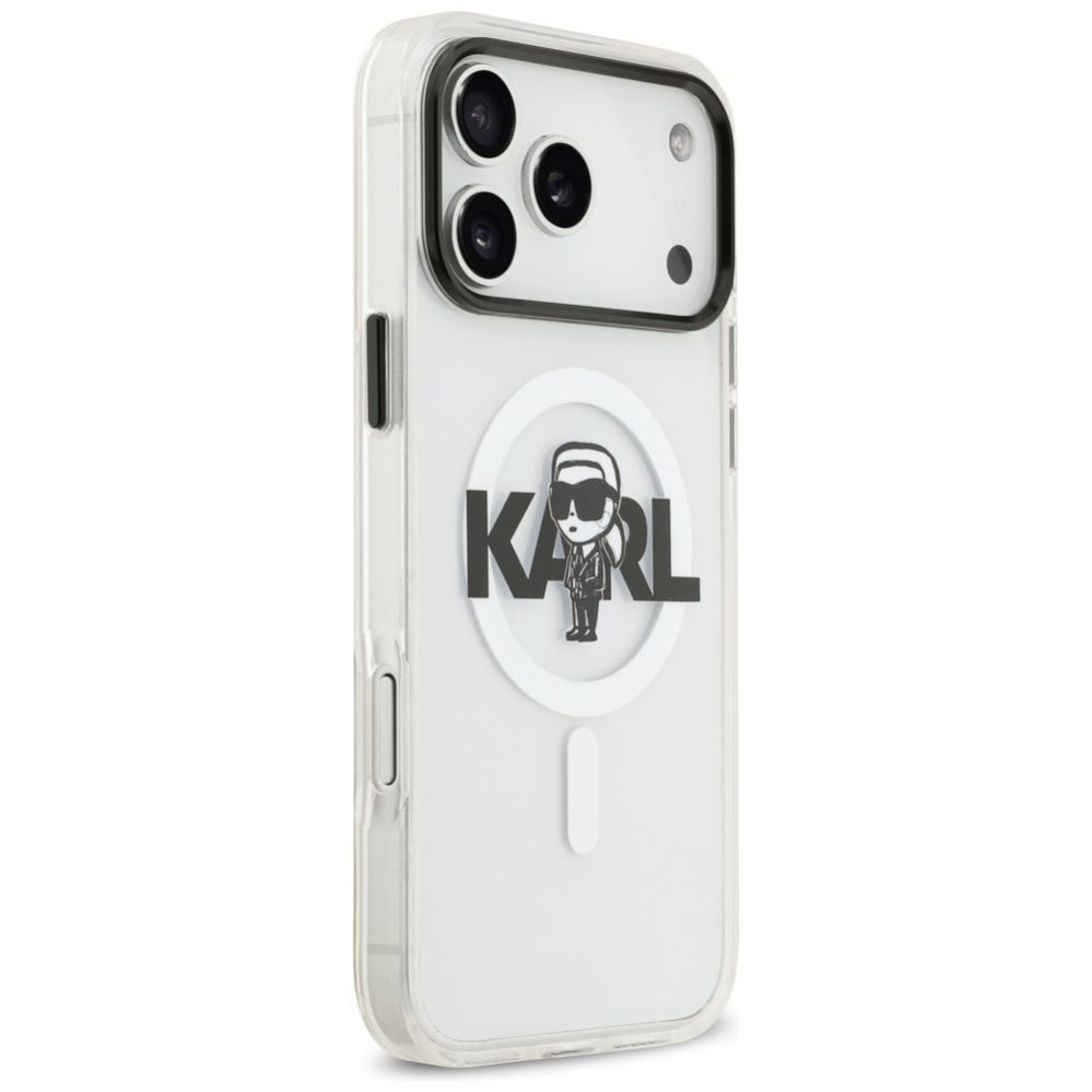Citas preces Karl Lagerfeld Karl Lagerfeld IML Karl Sketch Logo MagSafe Case for iPhone 17 Pro Max - Transparent