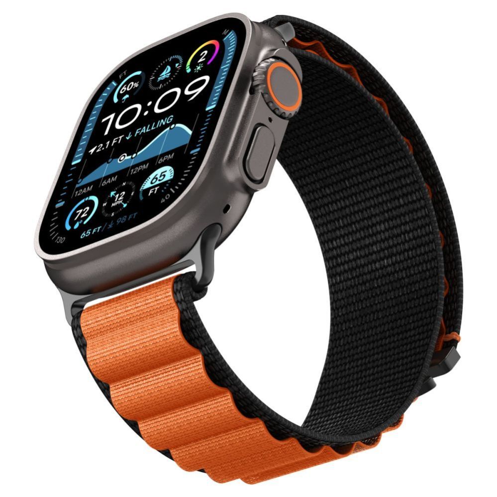 Citas preces Spigen Spigen WBF1 Strap for Apple Watch 44 / 45 / 46 / 49 mm - Black and Orange