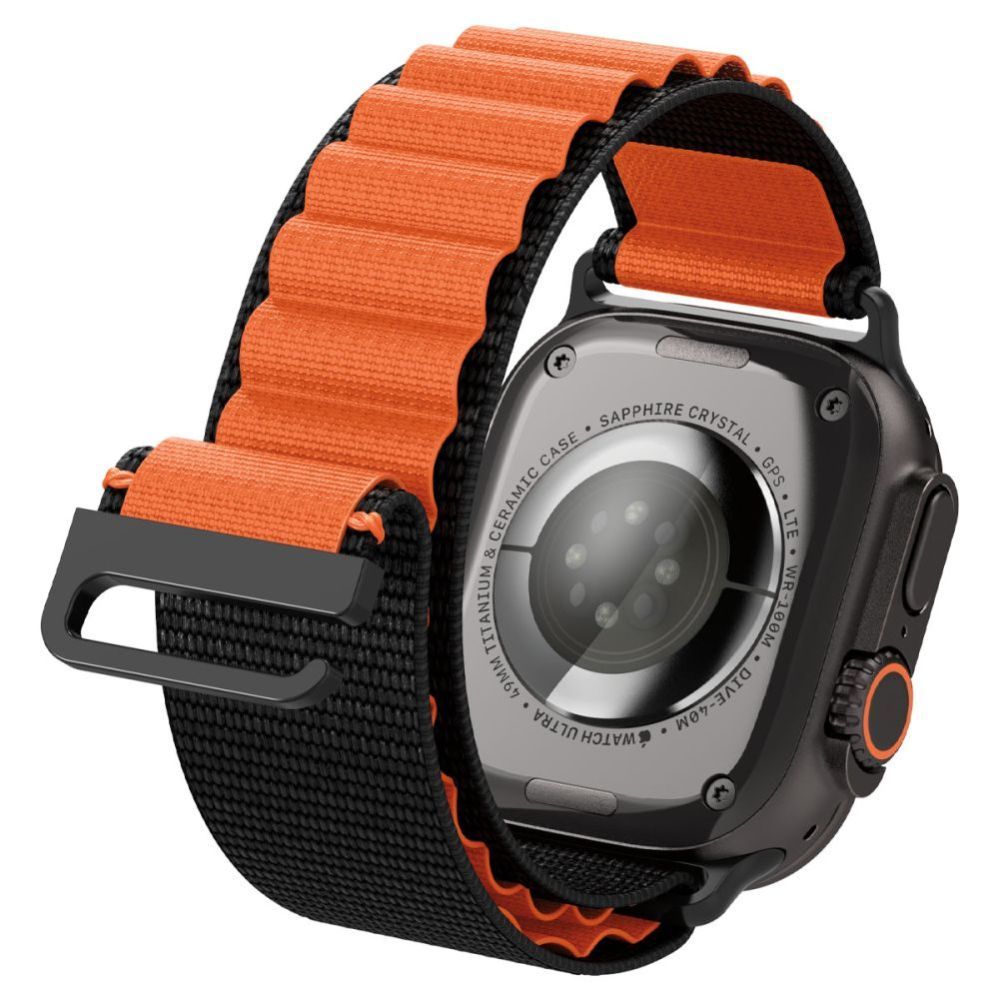 Citas preces Spigen Spigen WBF1 Strap for Apple Watch 44 / 45 / 46 / 49 mm - Black and Orange