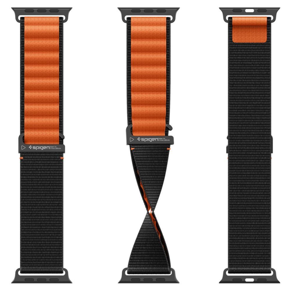 Citas preces Spigen Spigen WBF1 Strap for Apple Watch 44 / 45 / 46 / 49 mm - Black and Orange