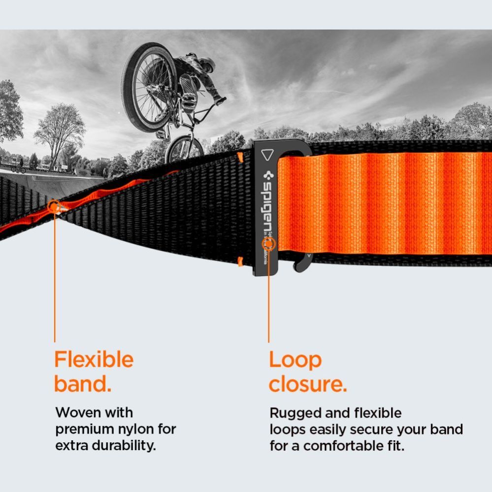 Citas preces Spigen Spigen WBF1 Strap for Apple Watch 44 / 45 / 46 / 49 mm - Black and Orange