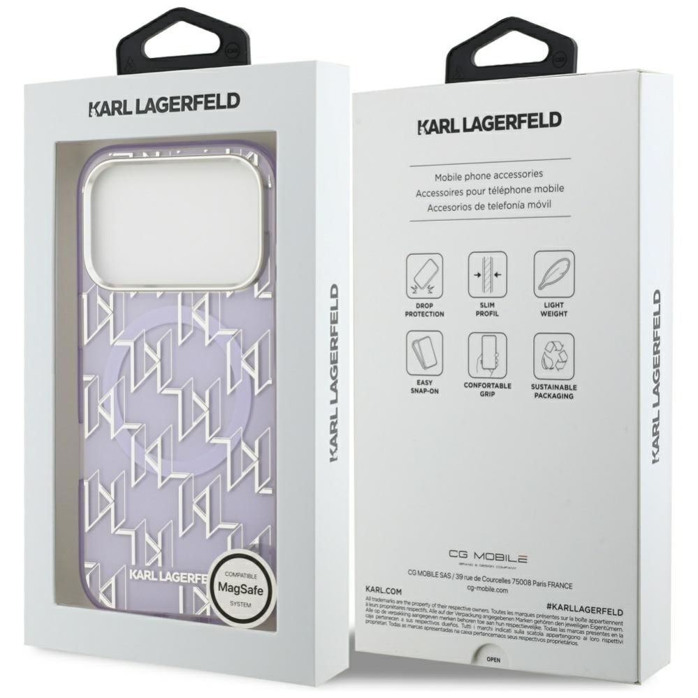 Kitos prekės Karl Lagerfeld Karl Lagerfeld IML KL Monogram MagSafe Case for iPhone 17 Pro - Purple