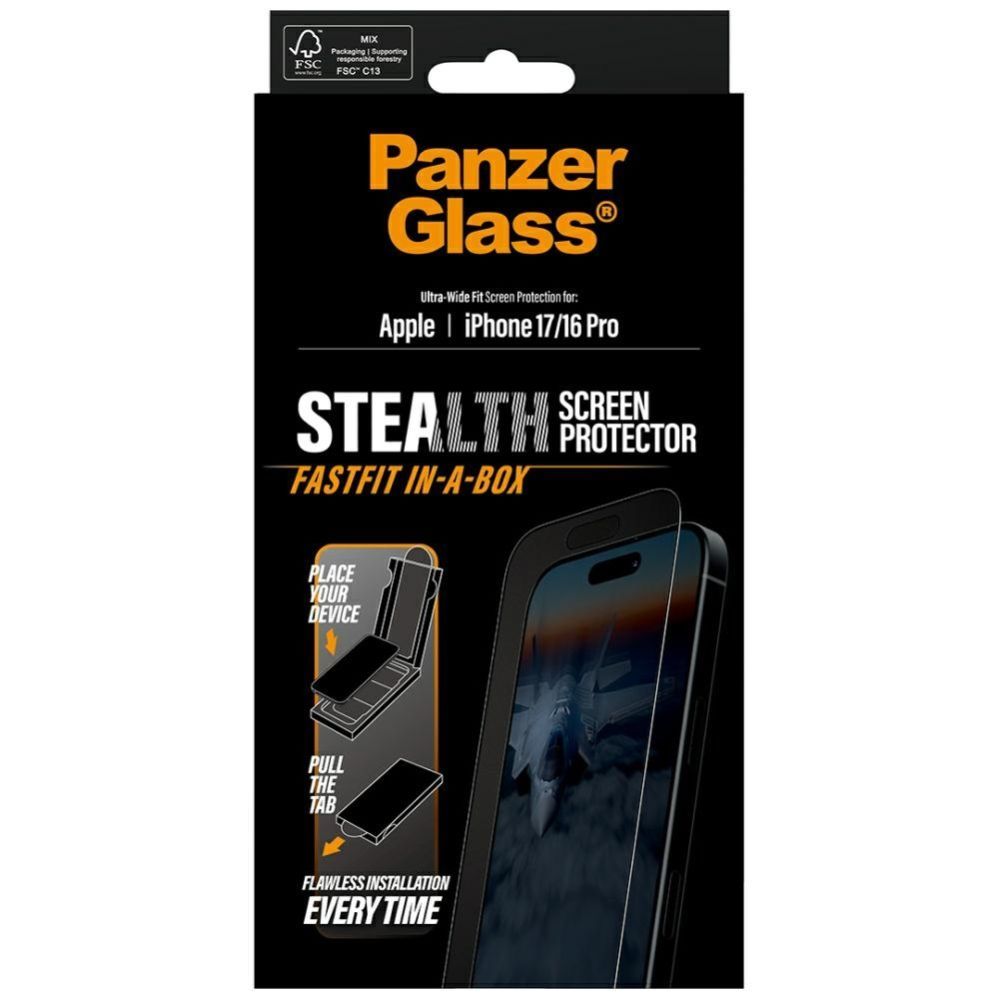 Muud kaubad Panzer Glass PanzerGlass Stealth Ultra-Wide Fit Fastfit Tempered Glass for iPhone 17 / 16 Pro