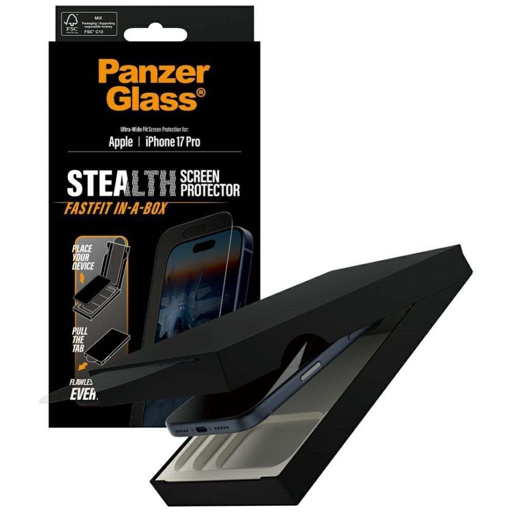 Citas preces Panzer Glass PanzerGlass Stealth Ultra-Wide Fit Fastfit Tempered Glass for iPhone 17 Pro