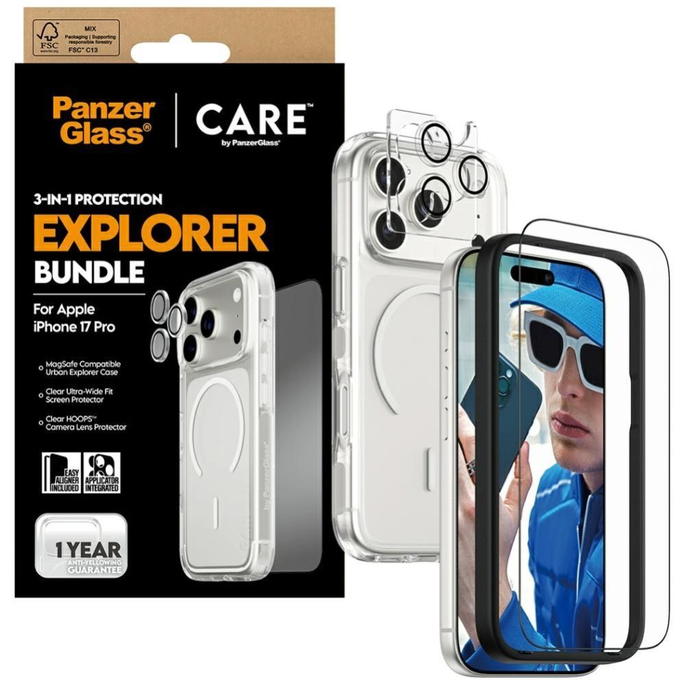 Citas preces Panzer Glass CARE by PanzerGlass Flagship Explorer 3-in-1 Case + Glass + Lens Protection Kit for iPhone 17 Pro