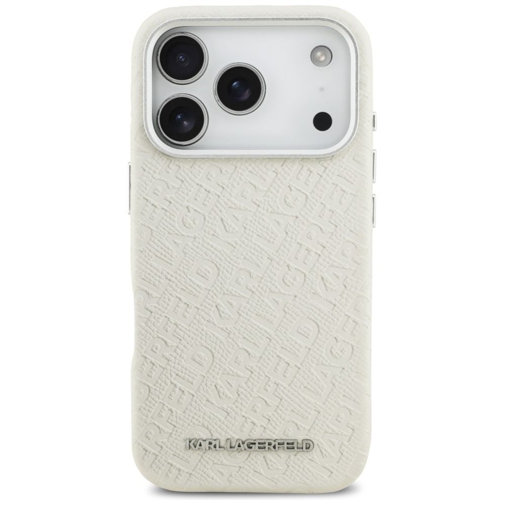 Kitos prekės Karl Lagerfeld Karl Lagerfeld FW Stamped Karl MagSafe Case for iPhone 17 Pro - Beige