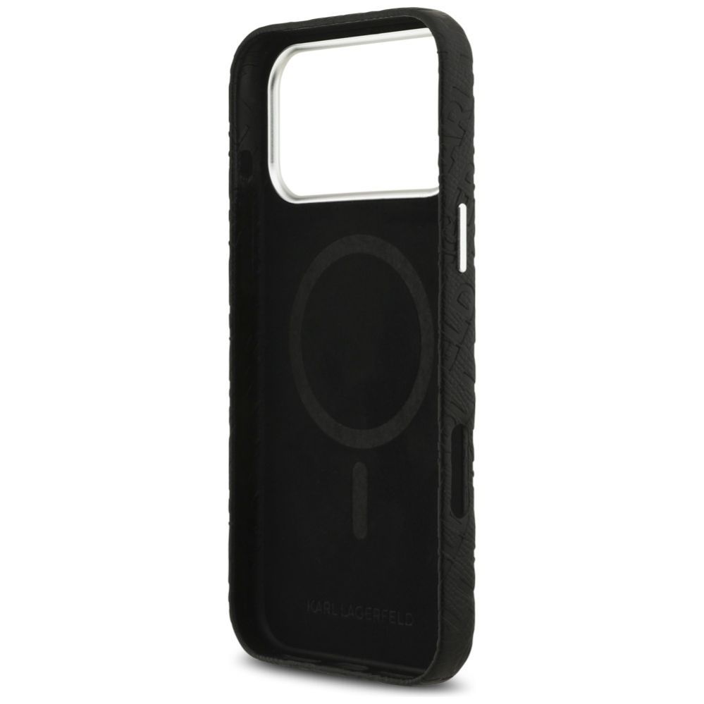 Kitos prekės Karl Lagerfeld Karl Lagerfeld FW Stamped Karl MagSafe Case for iPhone 17 Pro Max - Black
