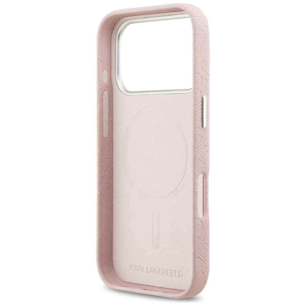 Kitos prekės Karl Lagerfeld Karl Lagerfeld FW Stamped Karl MagSafe Case for iPhone 17 Pro - Pink