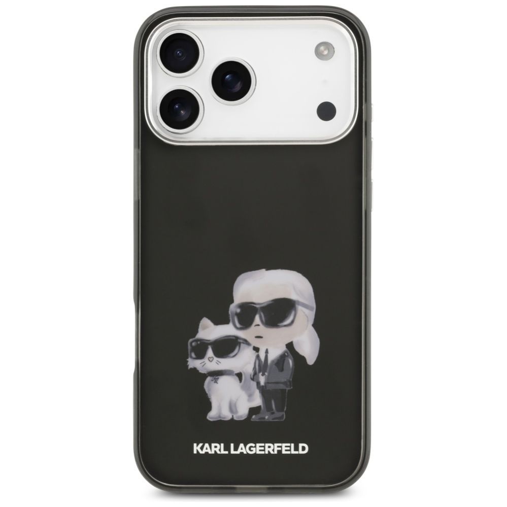 Kitos prekės Karl Lagerfeld Karl Lagerfeld IML Aquarelle Karl & Choupette & Logo MagSafe Case for iPhone 17 Pro - Black