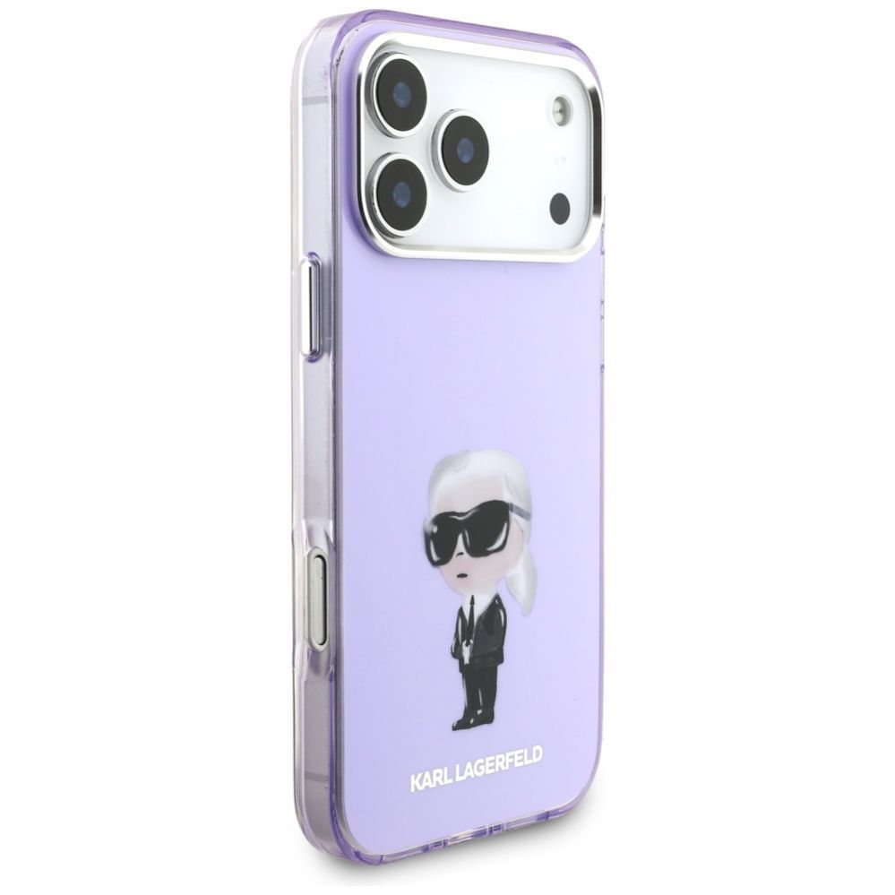 Kitos prekės Karl Lagerfeld Karl Lagerfeld IML Aquarelle Karl & Choupette & Logo MagSafe Case for iPhone 17 Pro Max - Purple