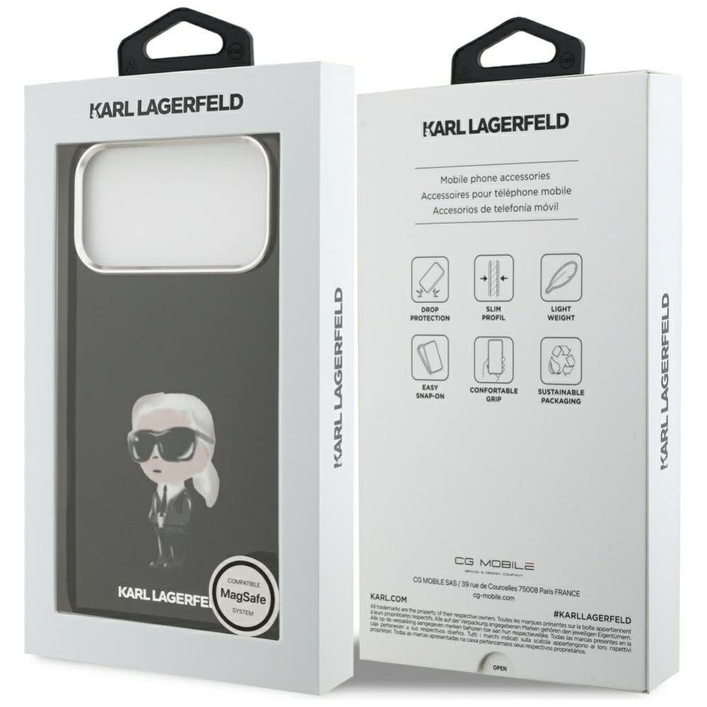 Kitos prekės Karl Lagerfeld Karl Lagerfeld IML Aquarelle Karl & Logo MagSafe Case for iPhone 17 Pro Max - Black