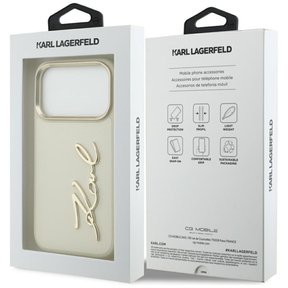 Kitos prekės Karl Lagerfeld Karl Lagerfeld Karl Script Logo iPhone 17 Pro Case - Beige