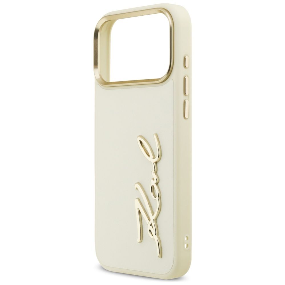 Citas preces Karl Lagerfeld Karl Lagerfeld Karl Script Logo Case for iPhone 17 Pro Max - Beige