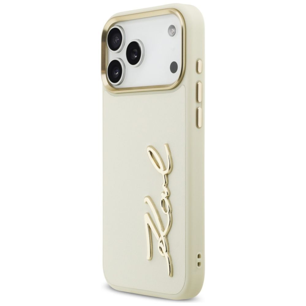 Citas preces Karl Lagerfeld Karl Lagerfeld Karl Script Logo Case for iPhone 17 Pro Max - Beige