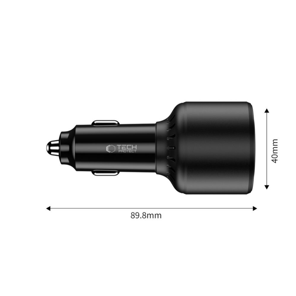 Other goods Tech-Protect CC04 3-port PD175W car charger - black