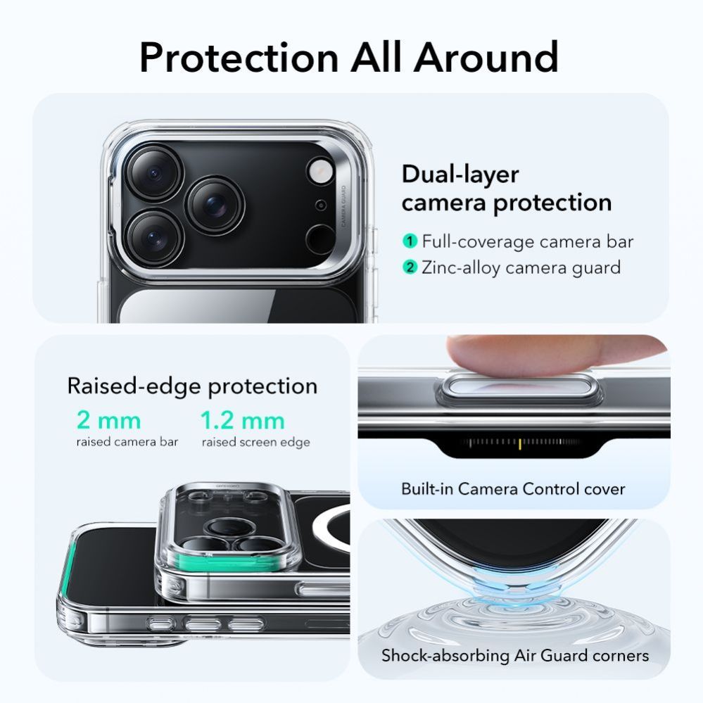 Citas preces ESR ESR Classic Hybrid Kickstand MagSafe Case for iPhone 17 Pro - Clear