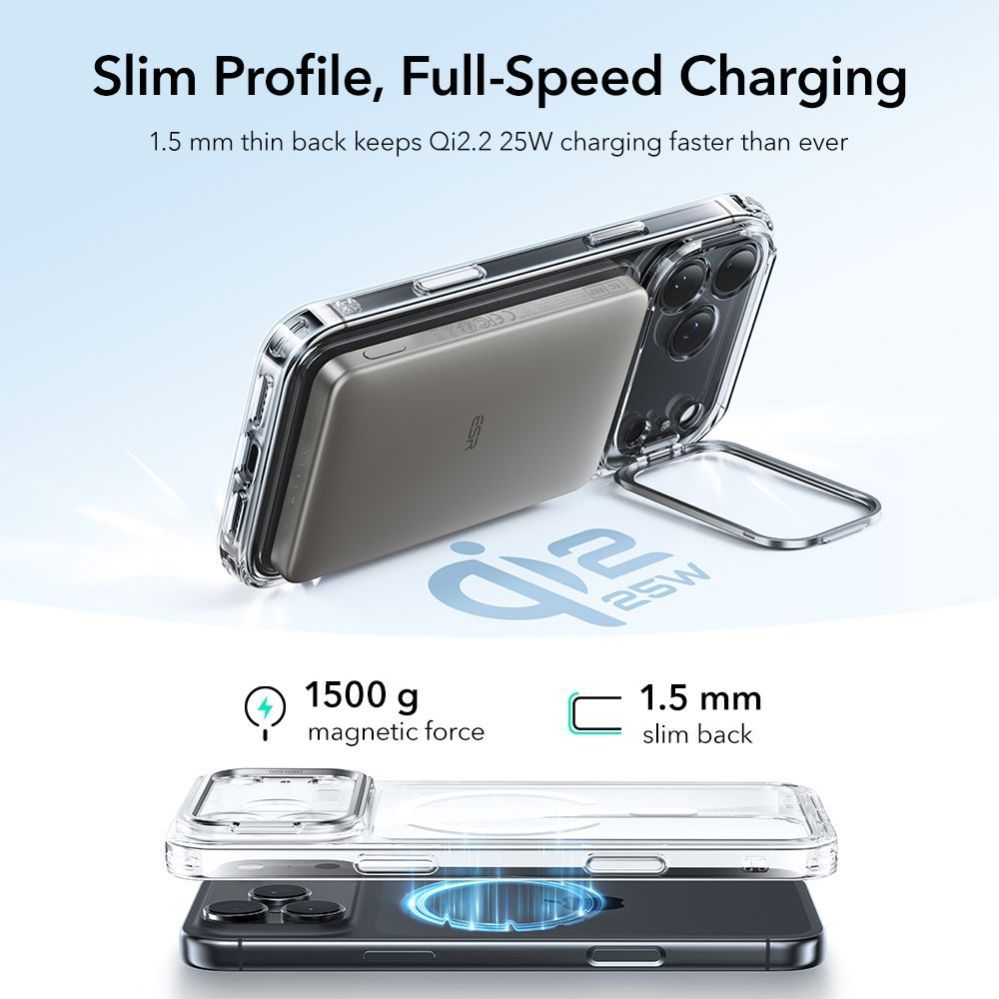 Citas preces ESR ESR Classic Hybrid Kickstand MagSafe Case for iPhone 17 Pro - Clear