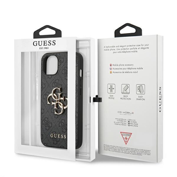 Muud kaubad Guess Guess GUHCP13M4GMGGR iPhone 13 / 14 / 15 6.1" gray/gray hardcase 4G Big Metal Logo