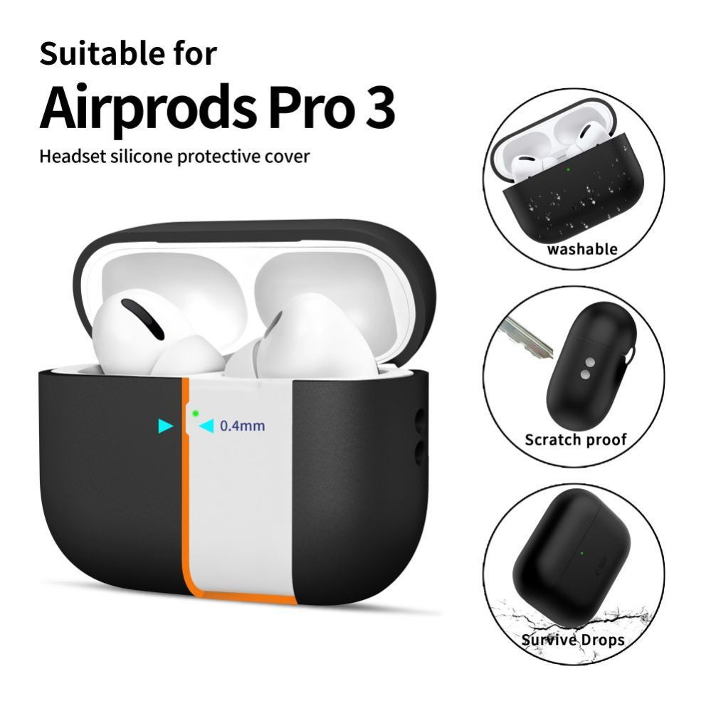 Kitos prekės Tech-Protect Tech-Protect Silicone Case for AirPods Pro 3 - Black