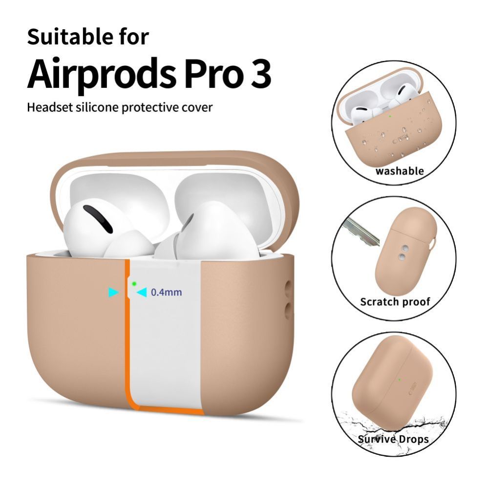 Kitos prekės Tech-Protect Tech-Protect Silicone Case for AirPods Pro 3 - Beige
