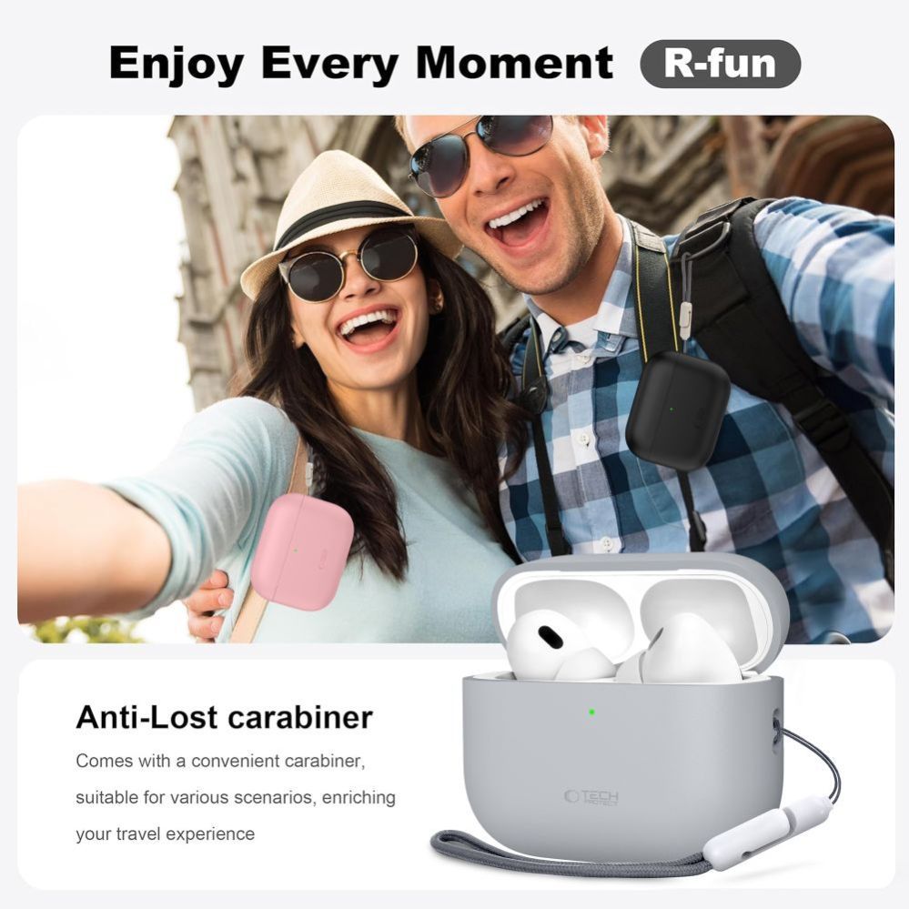 Kitos prekės Tech-Protect Tech-Protect Silicone Case for AirPods Pro 3 - Pink