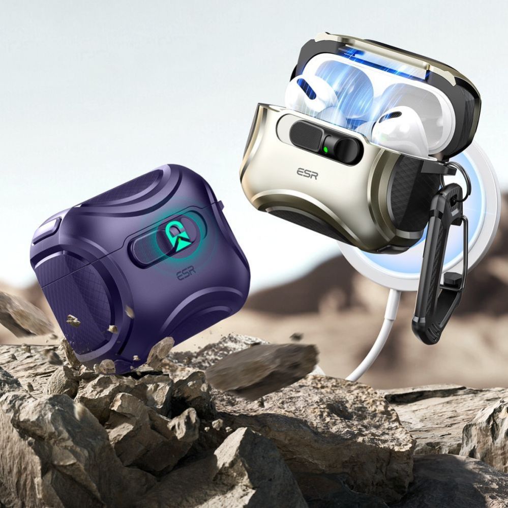 Citas preces ESR ESR Cyber FlickLock MagSafe Case for AirPods Pro 3 - Purple