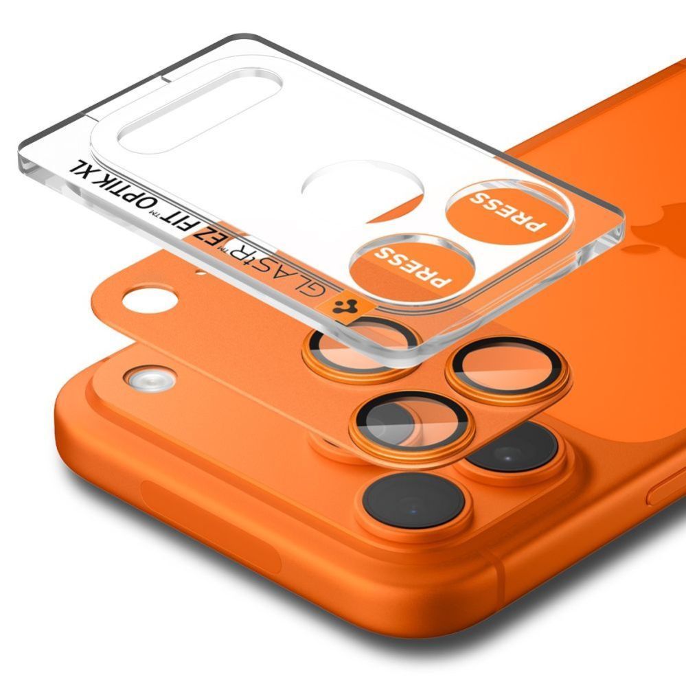 Citas preces Spigen Spigen Optik Pro XL Camera Lens Glass for iPhone 17 Pro Max - Orange