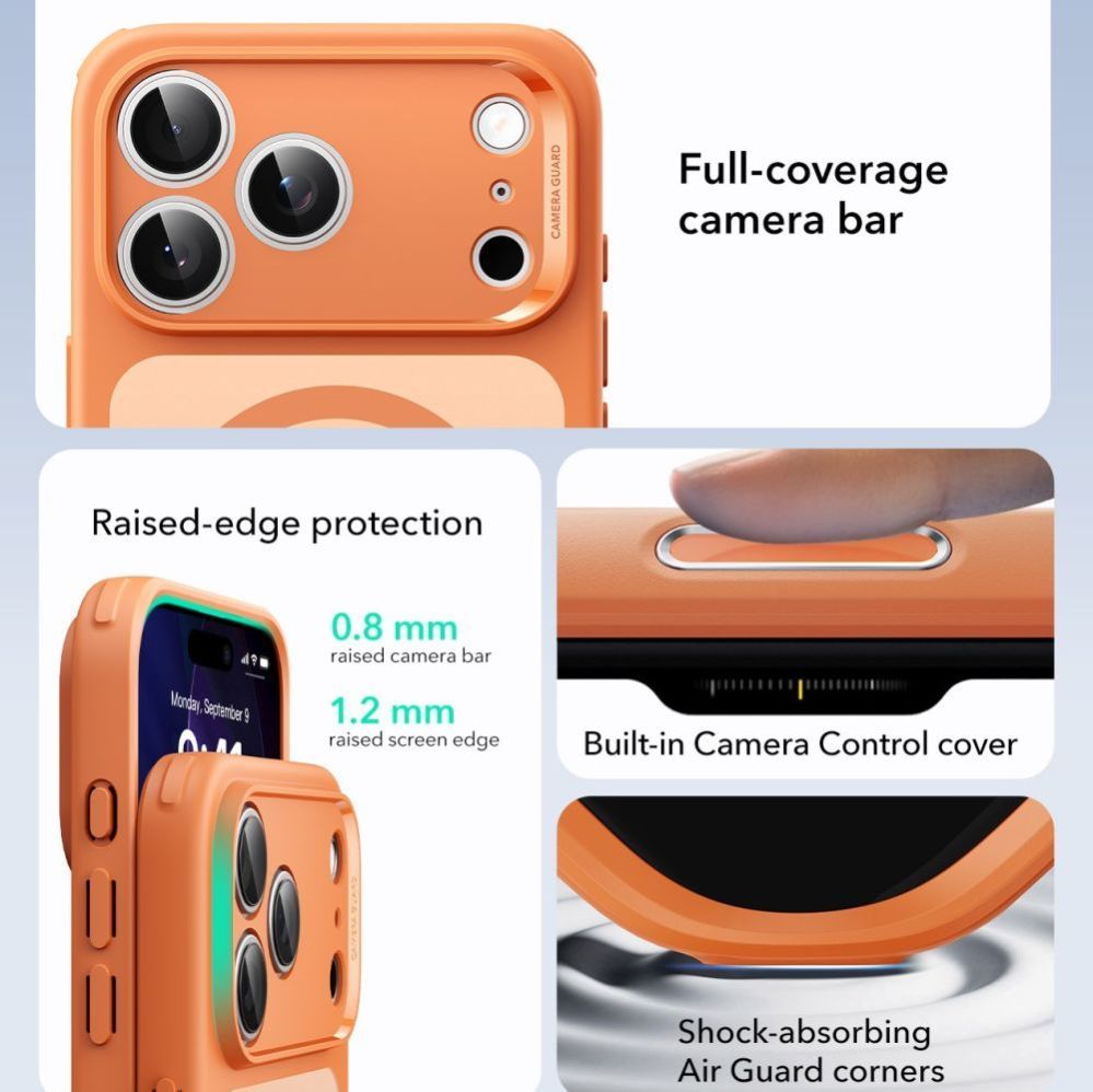 Citas preces ESR ESR Classic Hybrid MagSafe Case for iPhone 17 Pro - Clear Orange