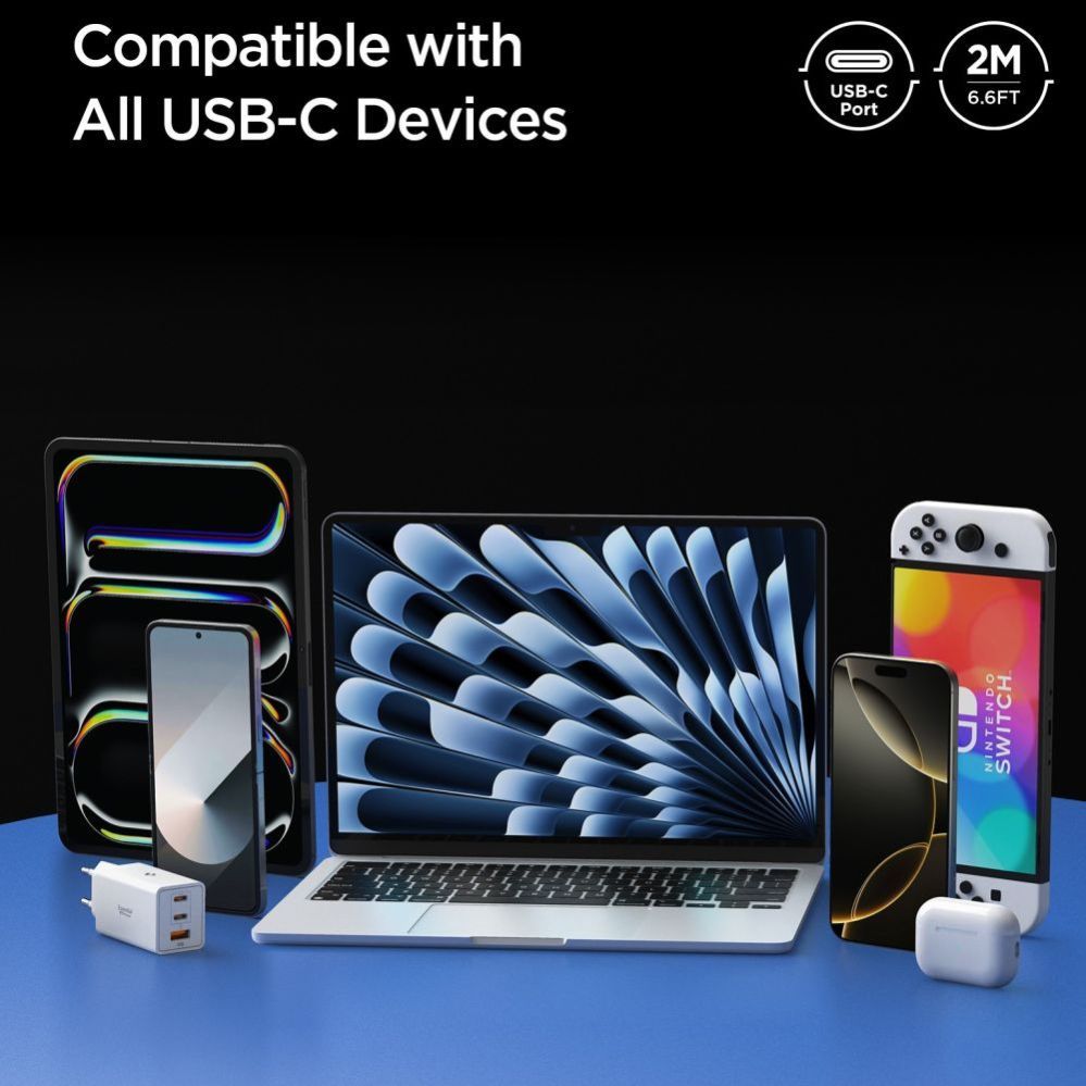 Citas preces Spigen Spigen EB10020CC USB-C Cable 100W 200cm - Black