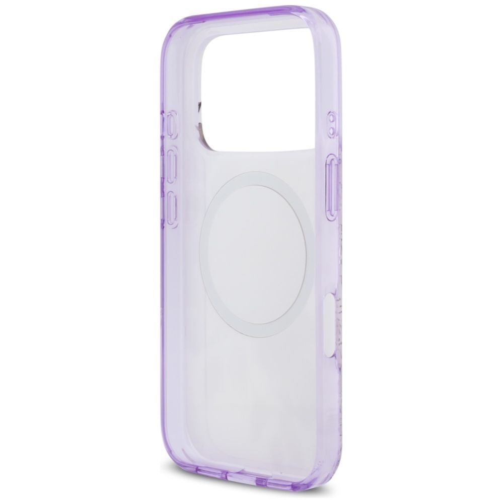 Citas preces Guess Guess IML Flower & Tonal Circle MagSafe case for iPhone 17 Pro - purple