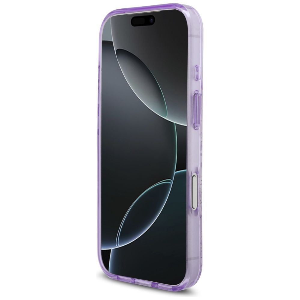 Citas preces Guess Guess IML Flower & Tonal Circle MagSafe case for iPhone 17 Pro - purple